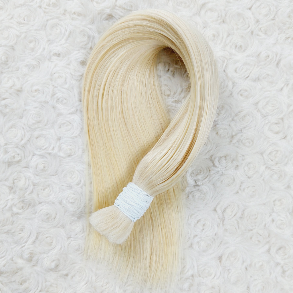 Bulk hair extensions light blonde color 16inch straight human hair