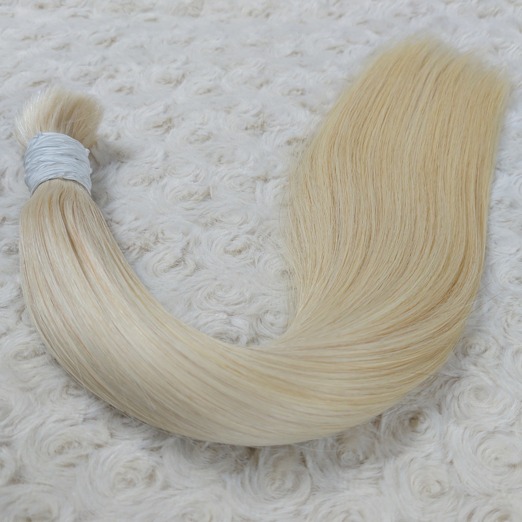 Bulk hair extensions light blonde color 18inch straight human hair