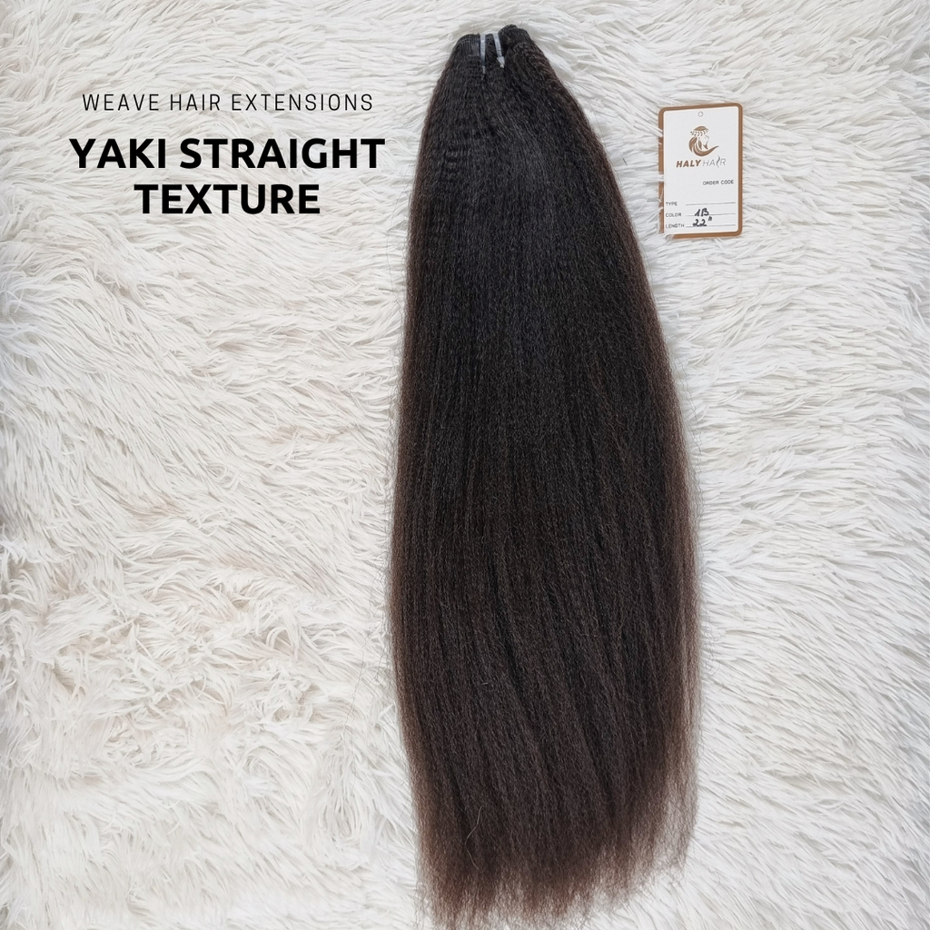 Virgin hair weft extensions black color