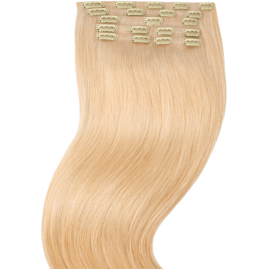 Clip in extensions hair 7 pieces light blonde color