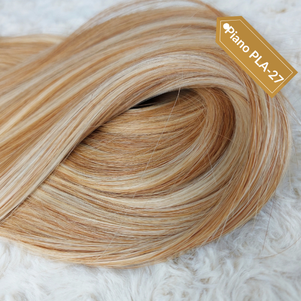 Virgin hair weft extensions piano color
