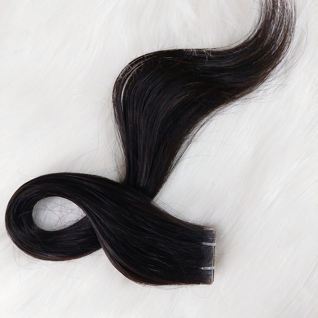Invisible tape hair extensions black color - HALY HAIR