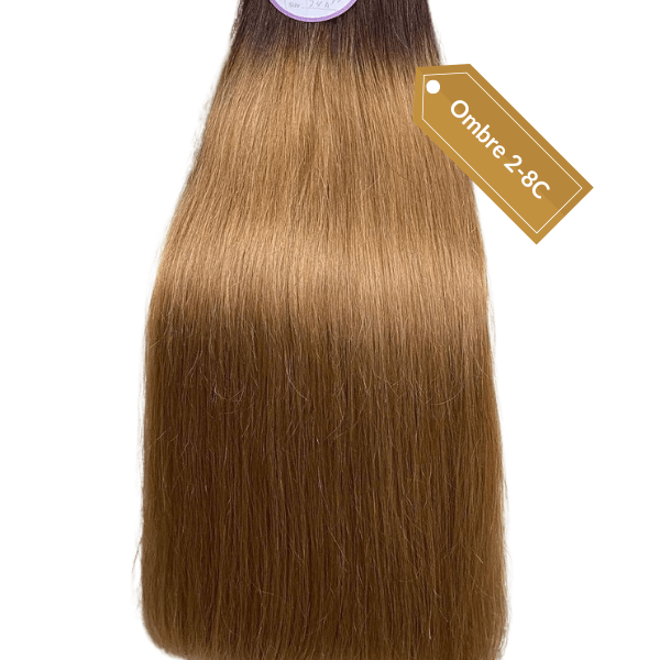 Keratin tip extensions ombre hair color