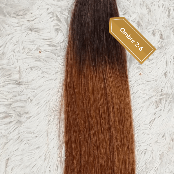 Keratin tip extensions ombre hair color