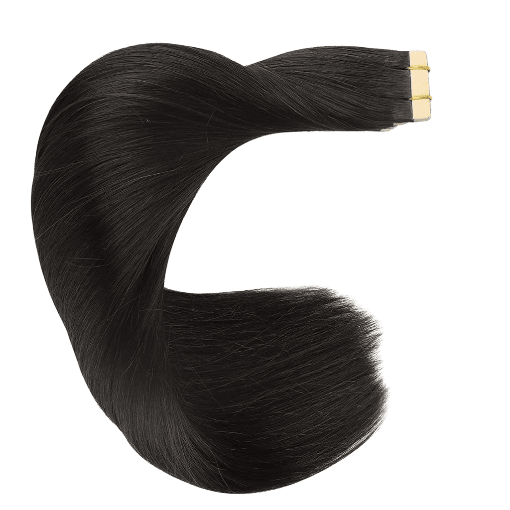 Tape hair extensions black color 4