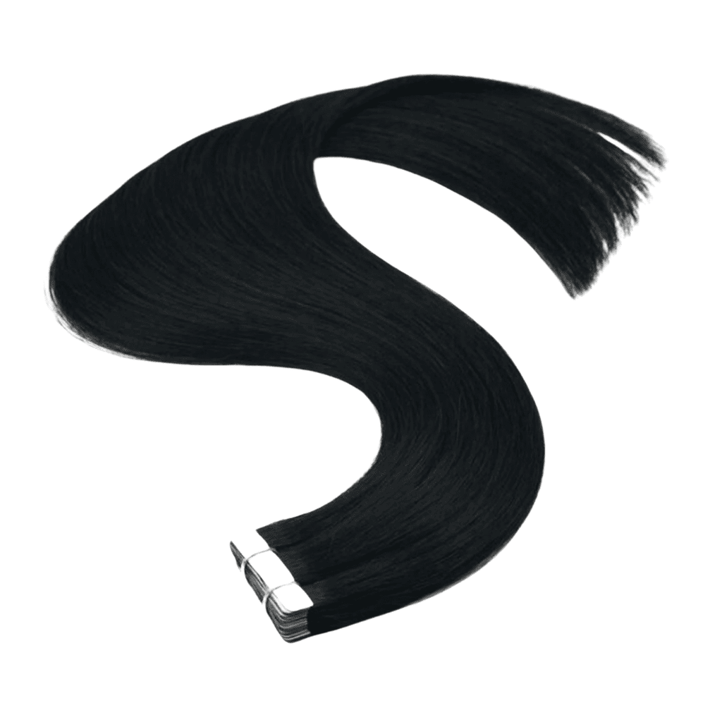 Tape hair extensions black color 1